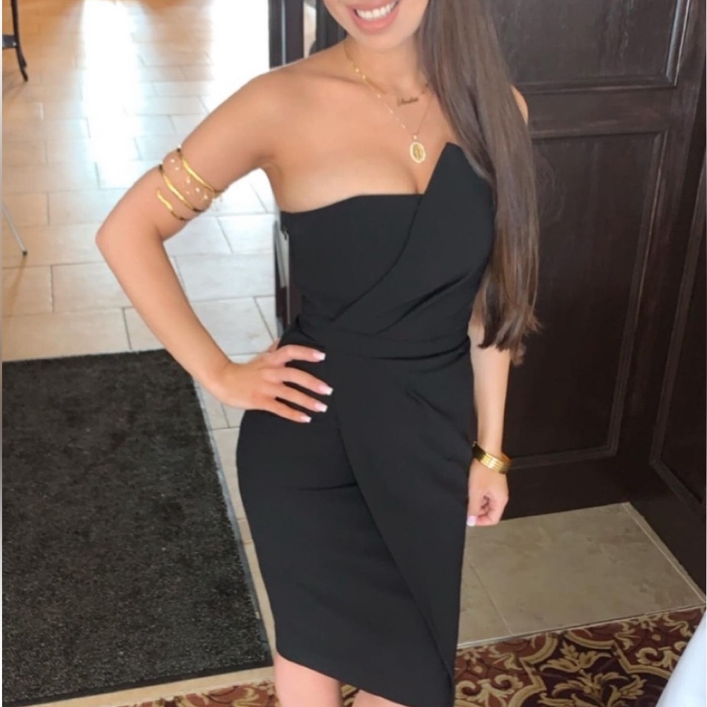 Black strapless House of CB cocktail dress size XS (size 0-2).